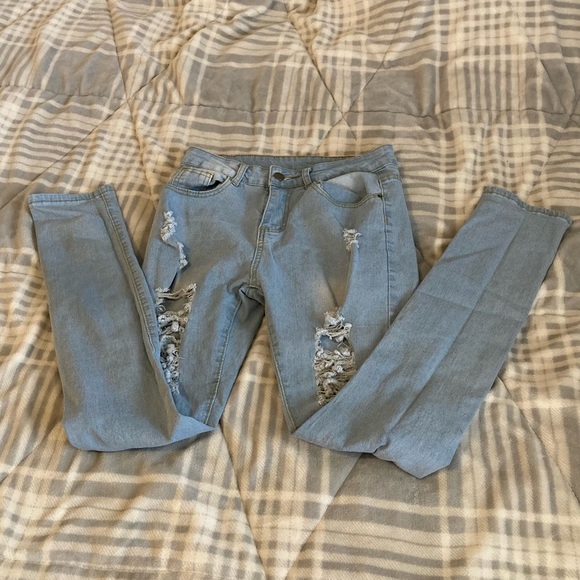 Light blue ripped skinny jeans size small - Picture 5 of 5